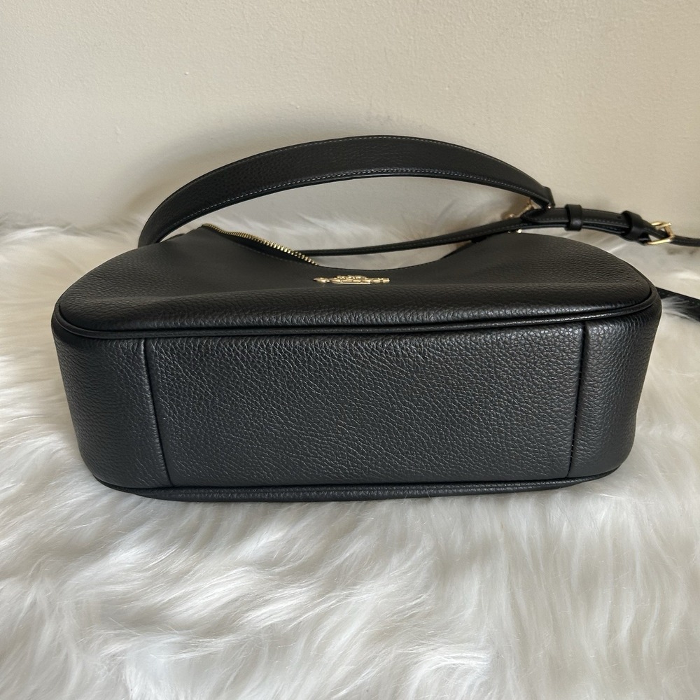 Coach Teri Hobo Bag Black Pebbled Leather Crossbody Handbag C1555 - Picture 4 of 9